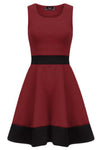 Sarah Sleeveless Contrast Panelled Skater Dress