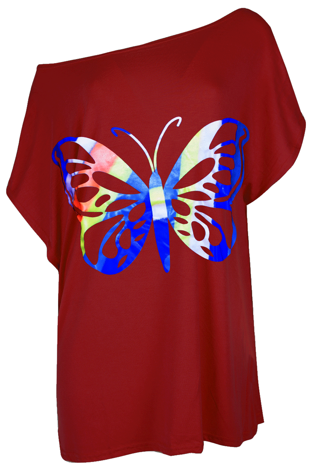 Lisa Rainbow Butterfly Batwing Oversized Baggy Basic T Shirt