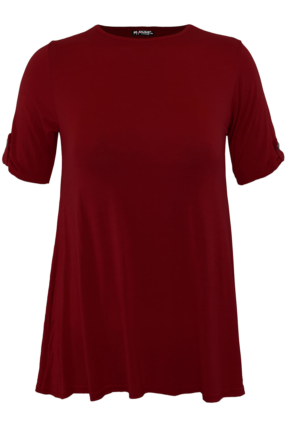 Eva Turn Up Sleeve Baggy Basic Jersey Tshirt