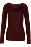 Aria Scoop Neck Long Sleeve Plain T Shirt