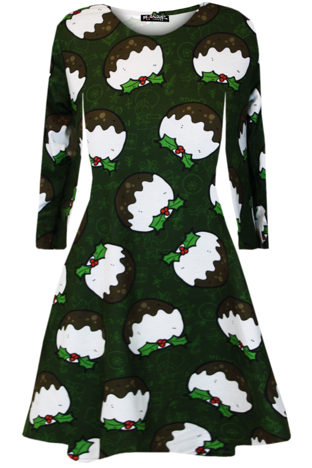 Gracie Long Sleeve Christmas Print Dress