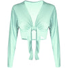 Mia Front Tie Long Sleeve Shrug Cardigan Top