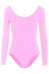 Orange Long Sleeve Scoop Neck Basic Jersey Bodysuit