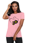 Julia Twin Heart Floral Baggy T Shirt