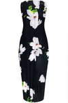 Bandeau Multicolour Floral Print Midi Bodycon Dress - bejealous-com