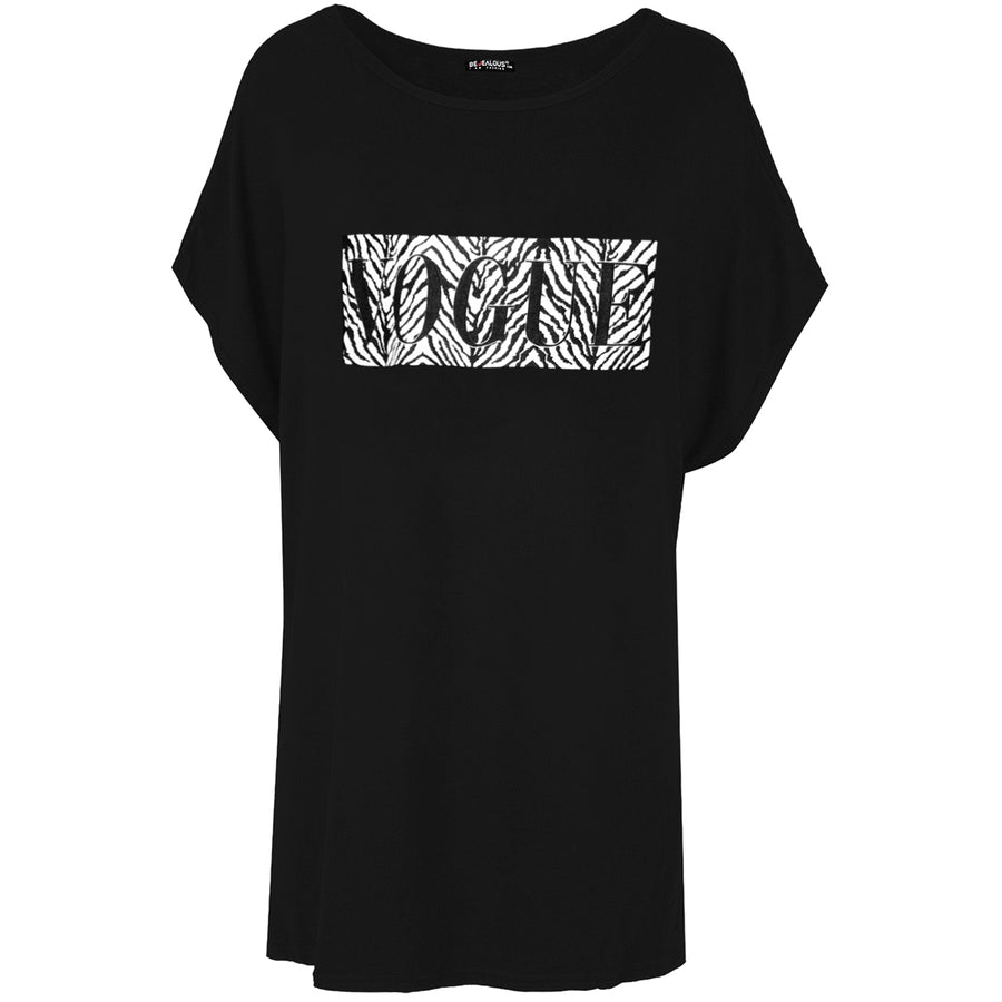 Isla Leopard Vogue Oversized Batwing T-Shirt