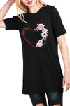 Elora Floral Heart Oversized T Shirt Dress