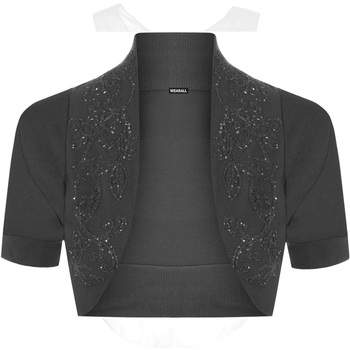 Lily Beaded Cap Sleeve Shrug Top