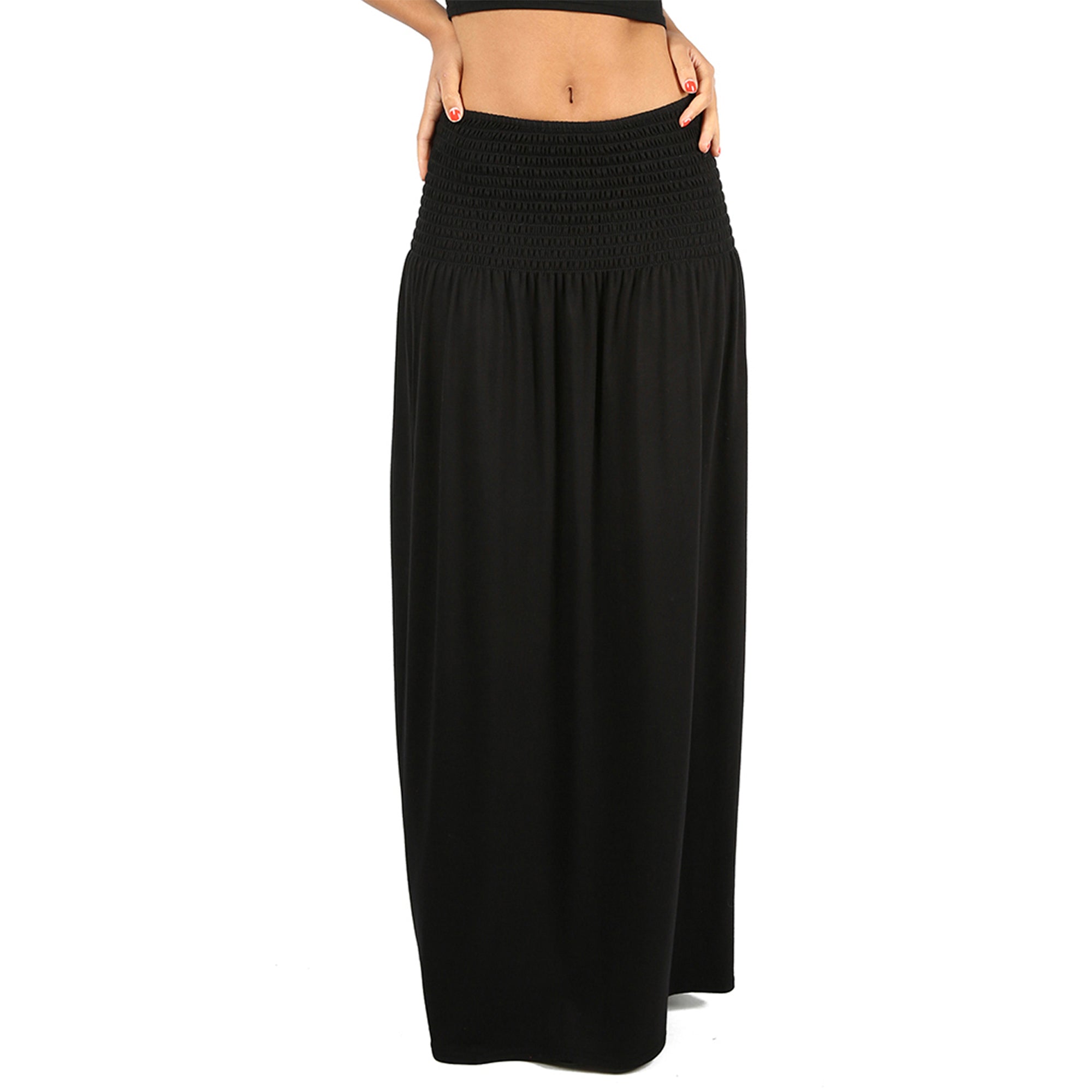 Lily High Waisted Plain Jersey Maxi Skirt