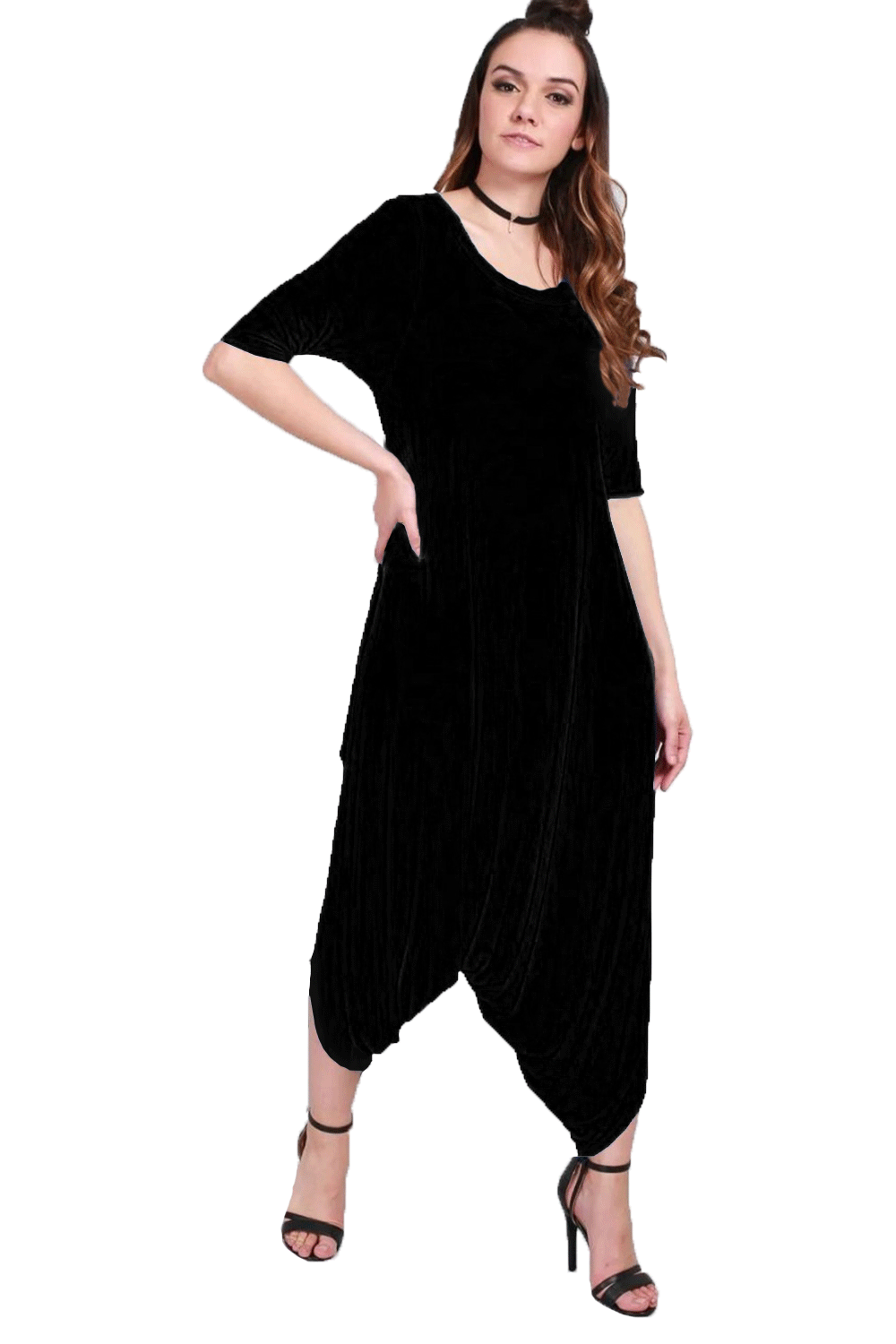 Lauren Draped Hareem Romper Jumpsuit