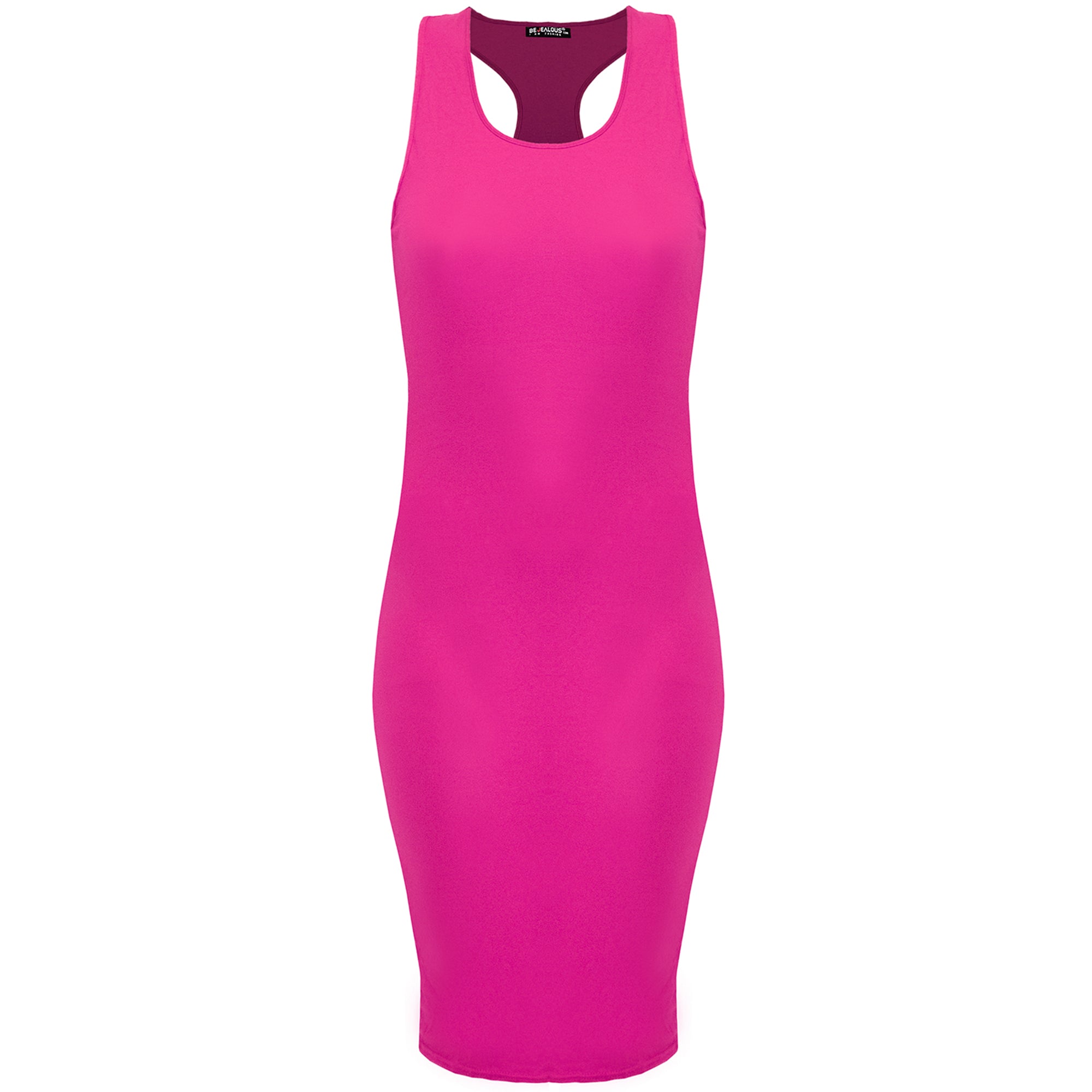 Lily Plain Muscle Racer Back Midi Dress