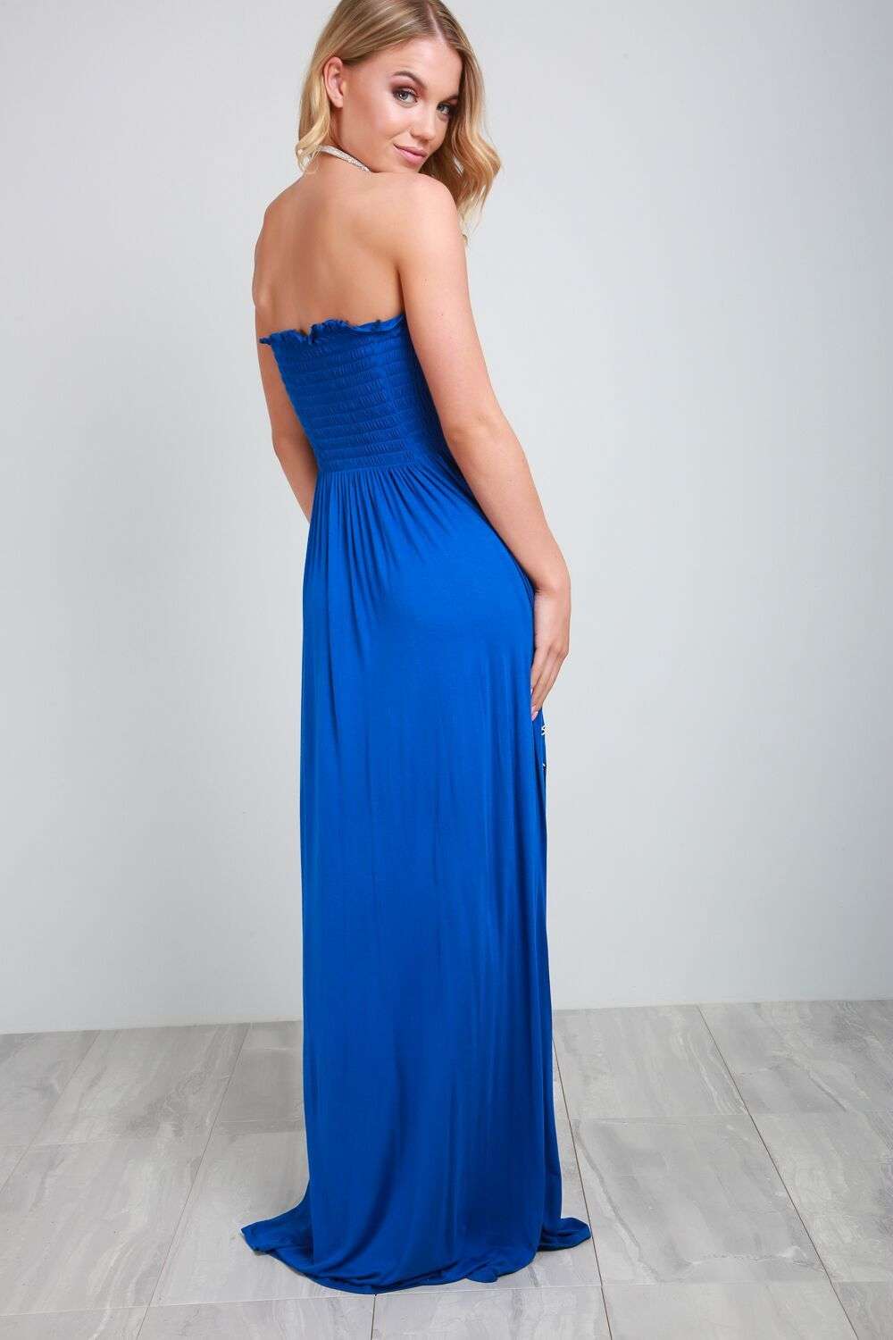 Jessi Sheering Bardot Floral Print Maxi Dress - bejealous-com