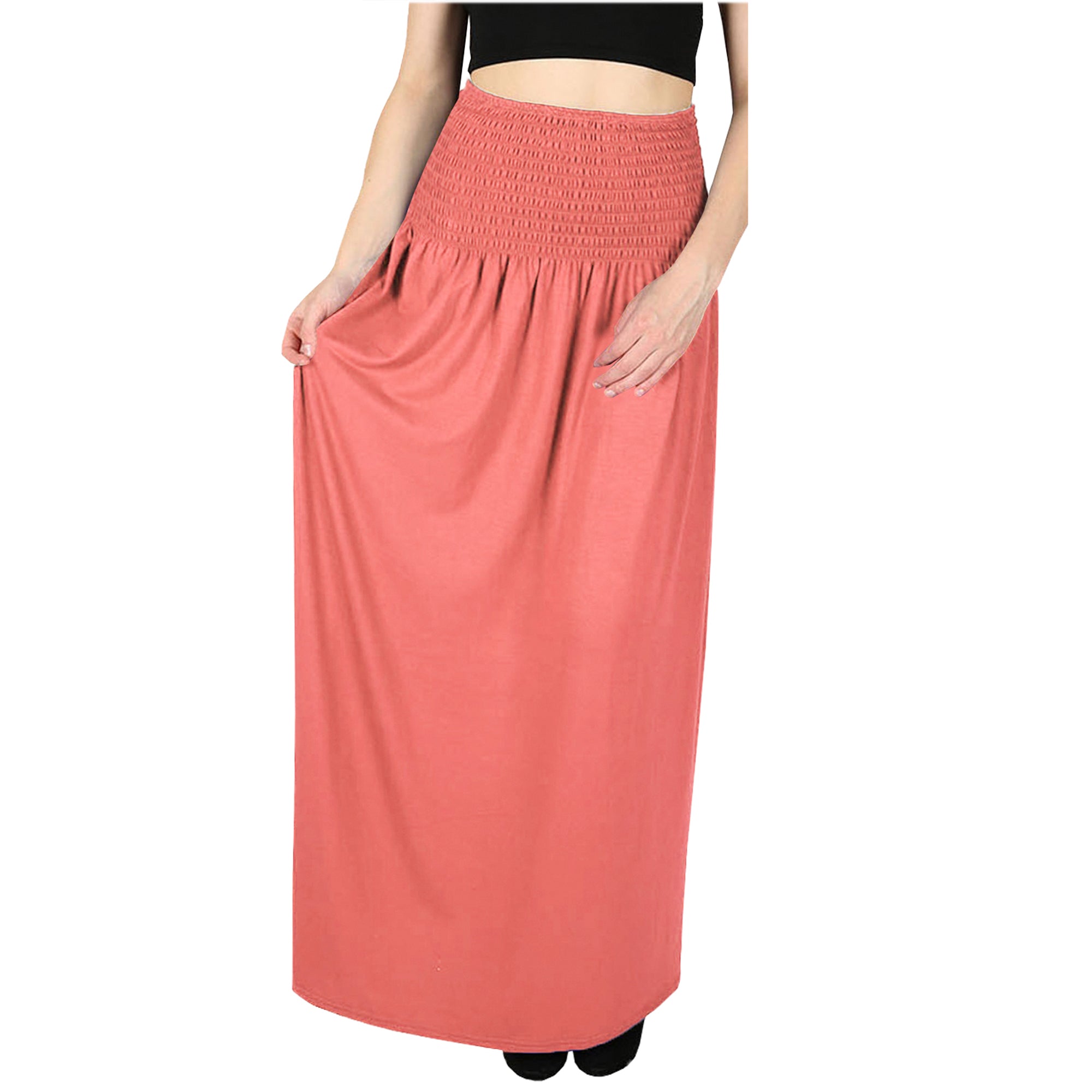 Lily High Waisted Plain Jersey Maxi Skirt