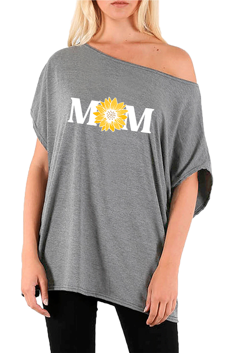 Ayla Mom Printed One Shoulder Baggy Top