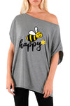 Kyra Be Happy One Shoulder Batwing Top