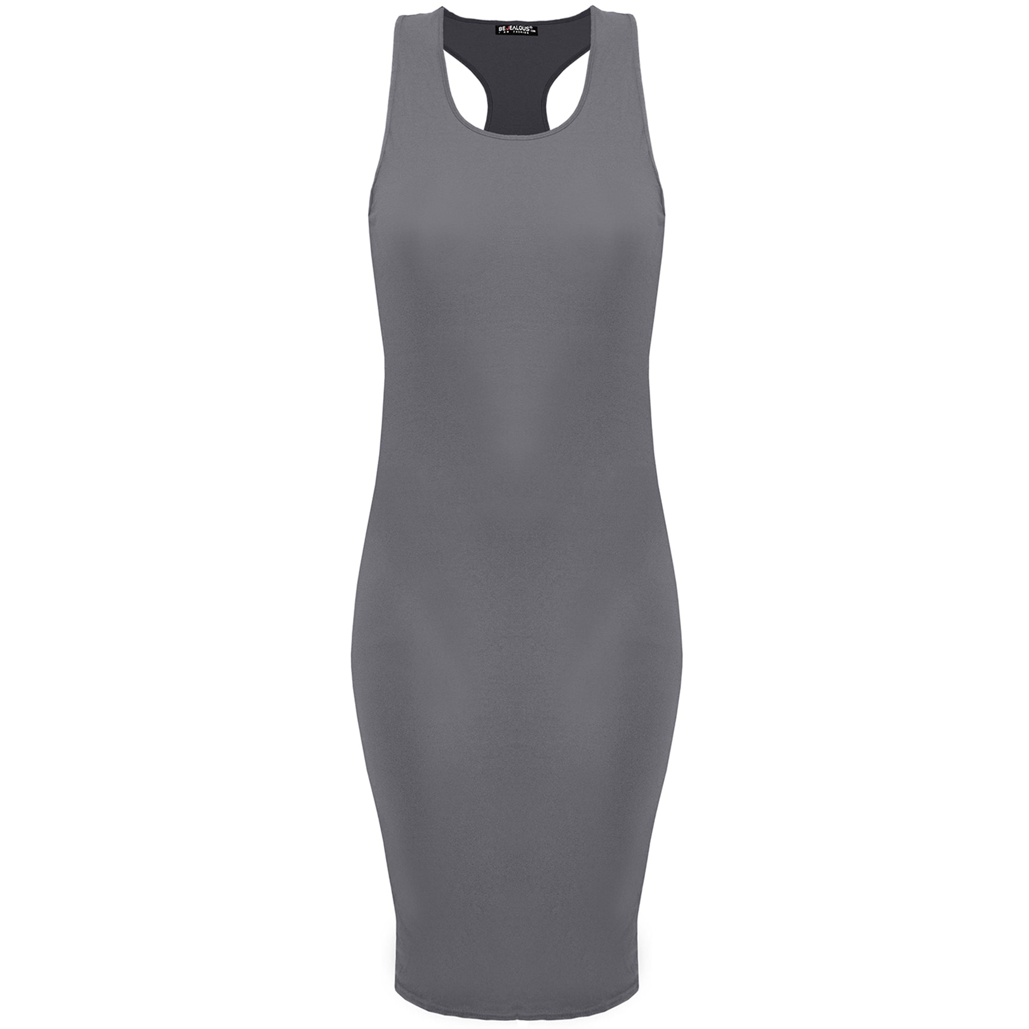 Lily Plain Muscle Racer Back Midi Dress