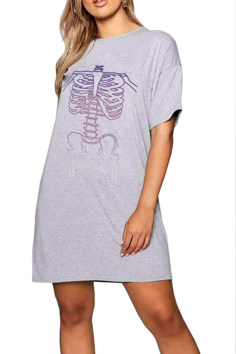 Clare X-Ray Skeleton Bone Tunic T Shirt Dress