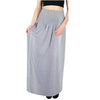 Lily High Waisted Plain Jersey Maxi Skirt