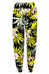 High Waist Tropical Print Harem Cuffed Leg Trousers - bejealous-com