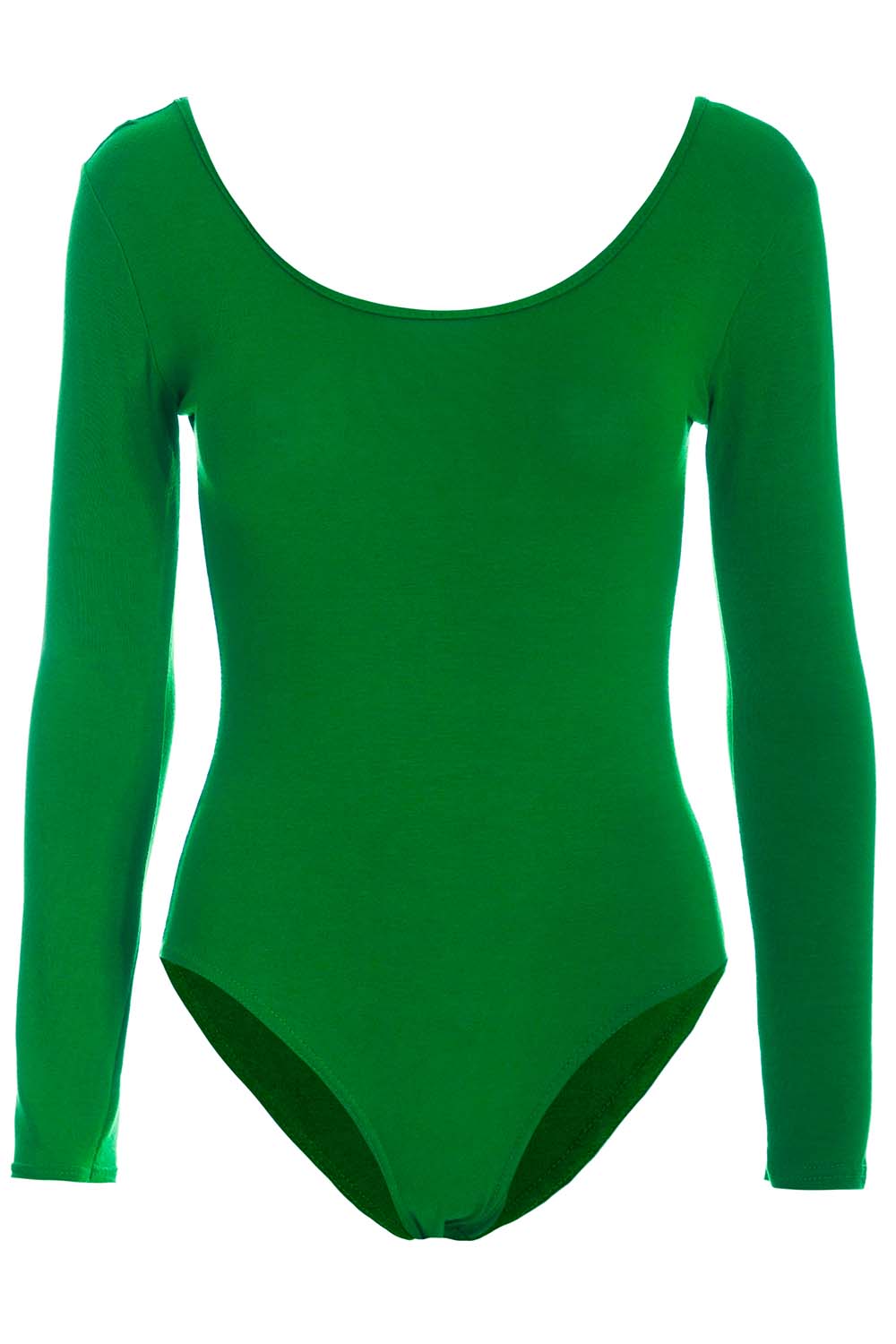 Red Long Sleeve Scoop Neck Basic Jersey Bodysuit