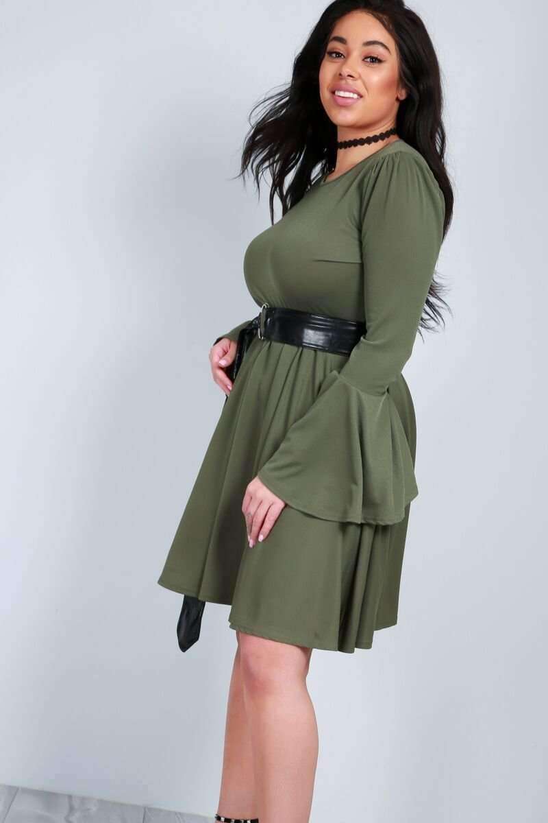 Abbie Flare Sleeve Midi Swing Dress - bejealous-com