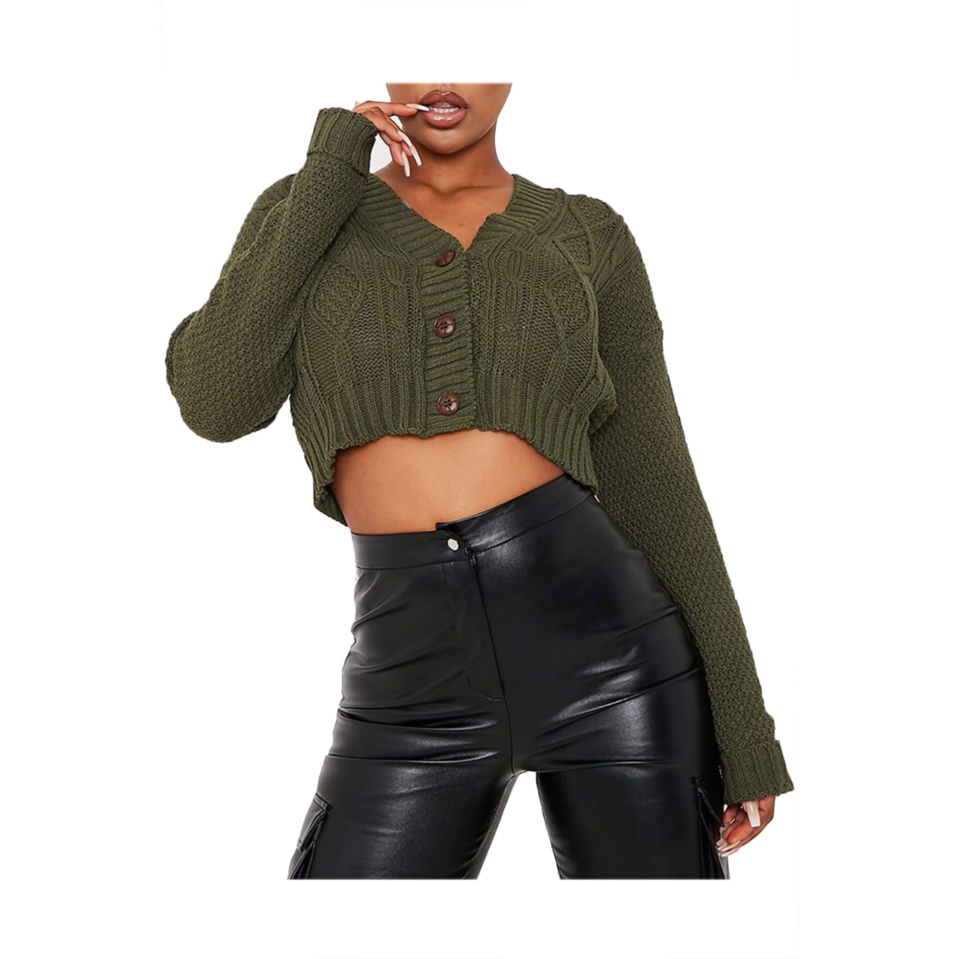 Emily Long Sleeve Cropped Knitted Jumper