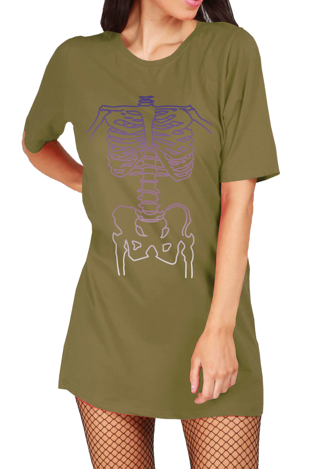 Clare X-Ray Skeleton Bone Tunic T Shirt Dress
