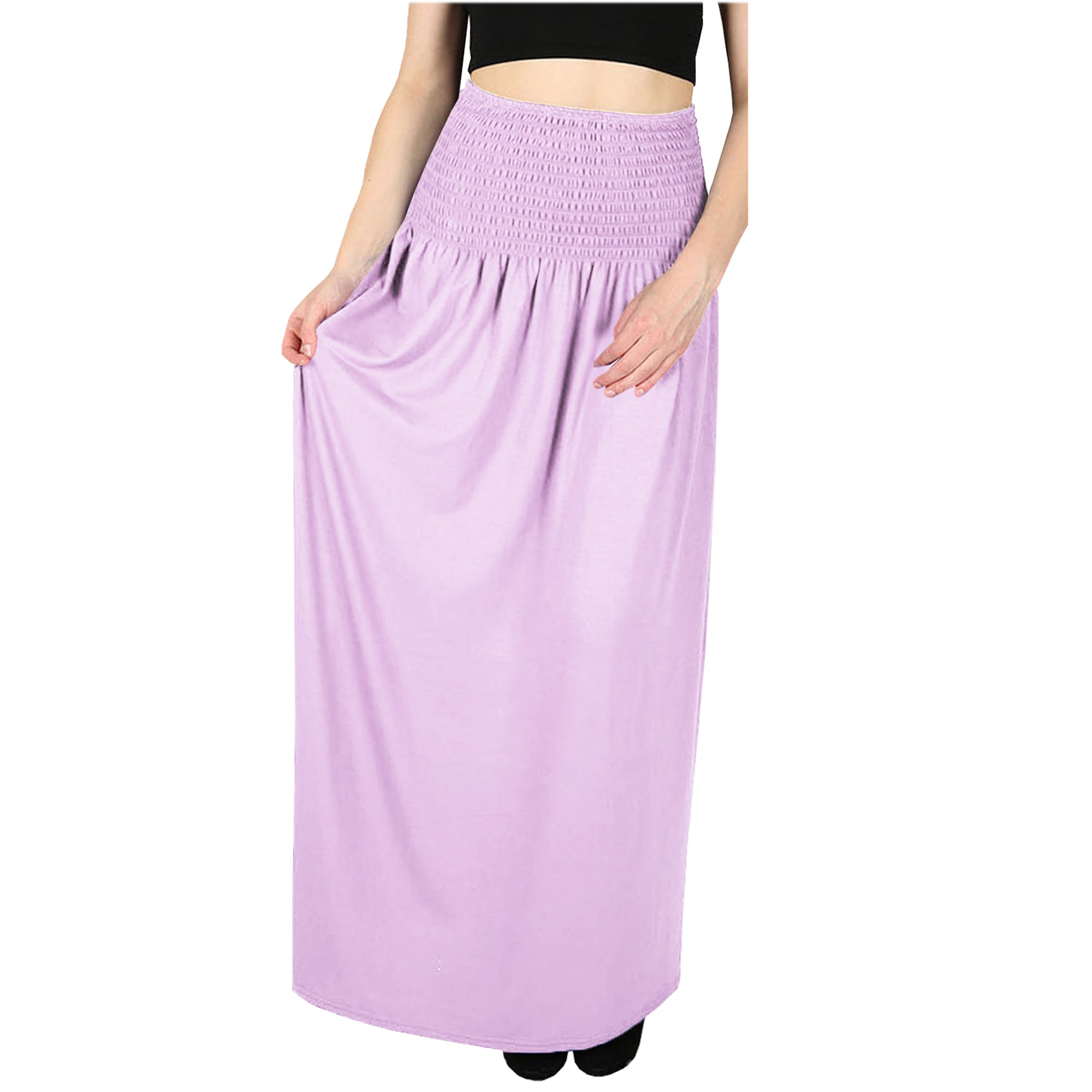 Lily High Waisted Plain Jersey Maxi Skirt