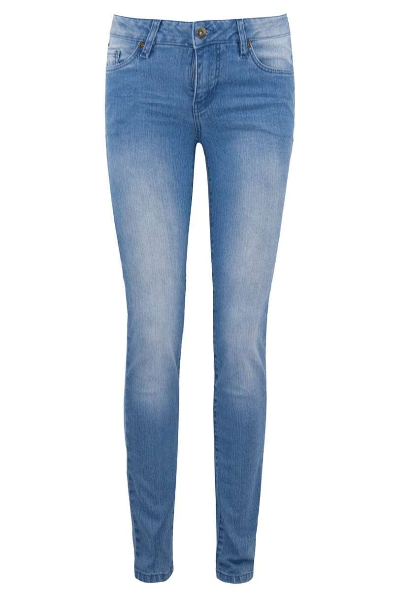 Mid Rise Denim Washed Blue Skinny Jeans - bejealous-com