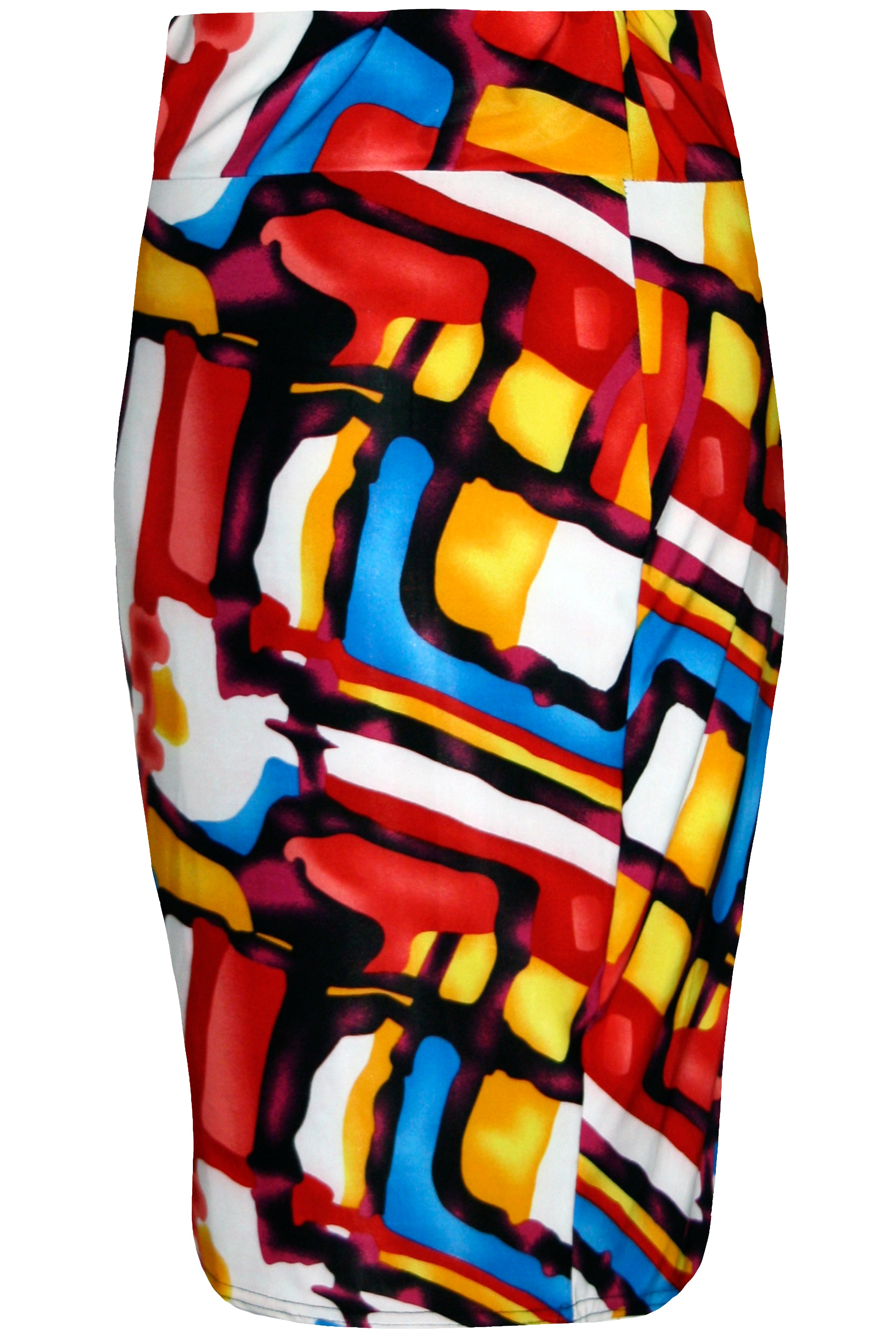 Cream High Waisted Tropical Print Midi Skirt