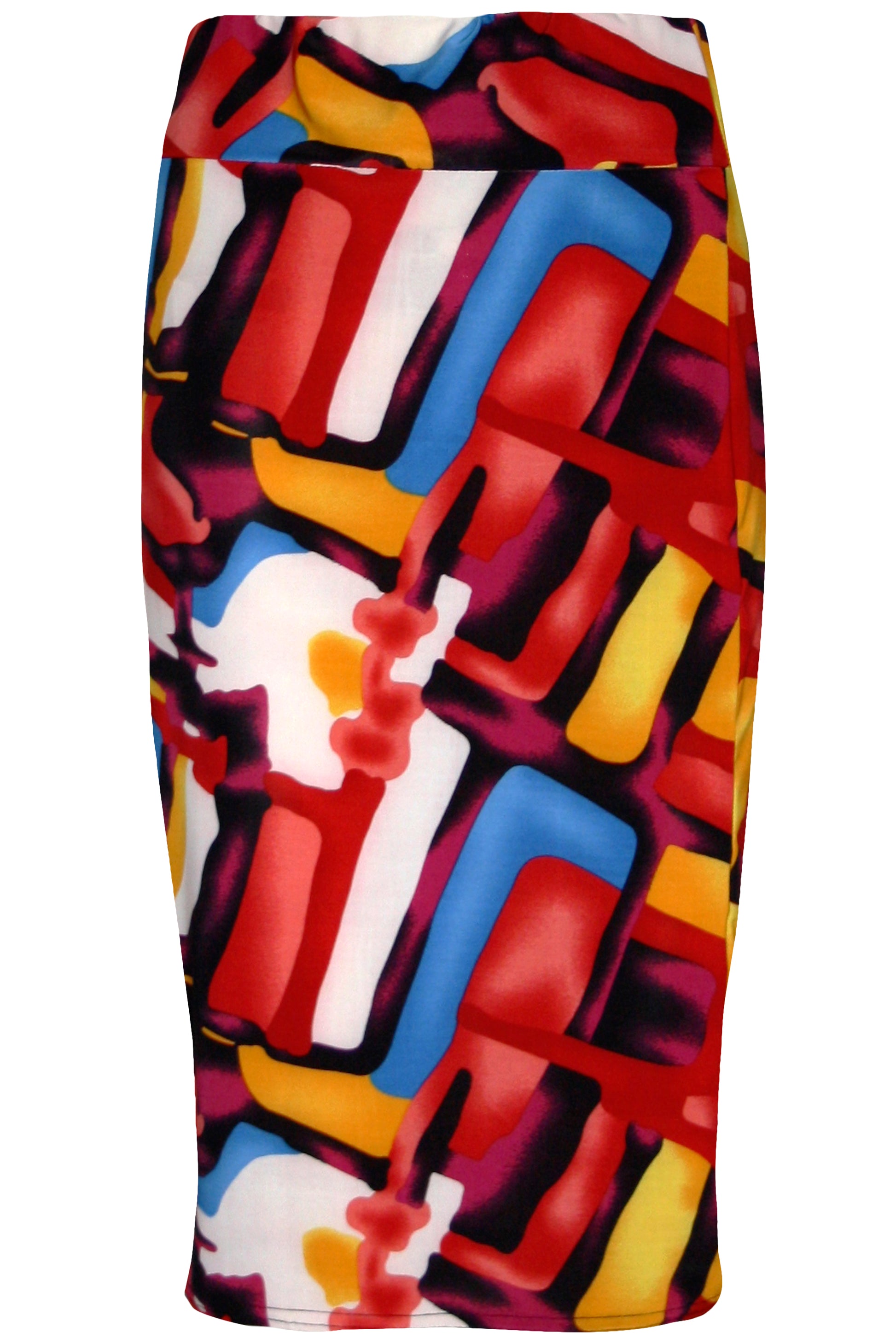 Cream High Waisted Tropical Print Midi Skirt