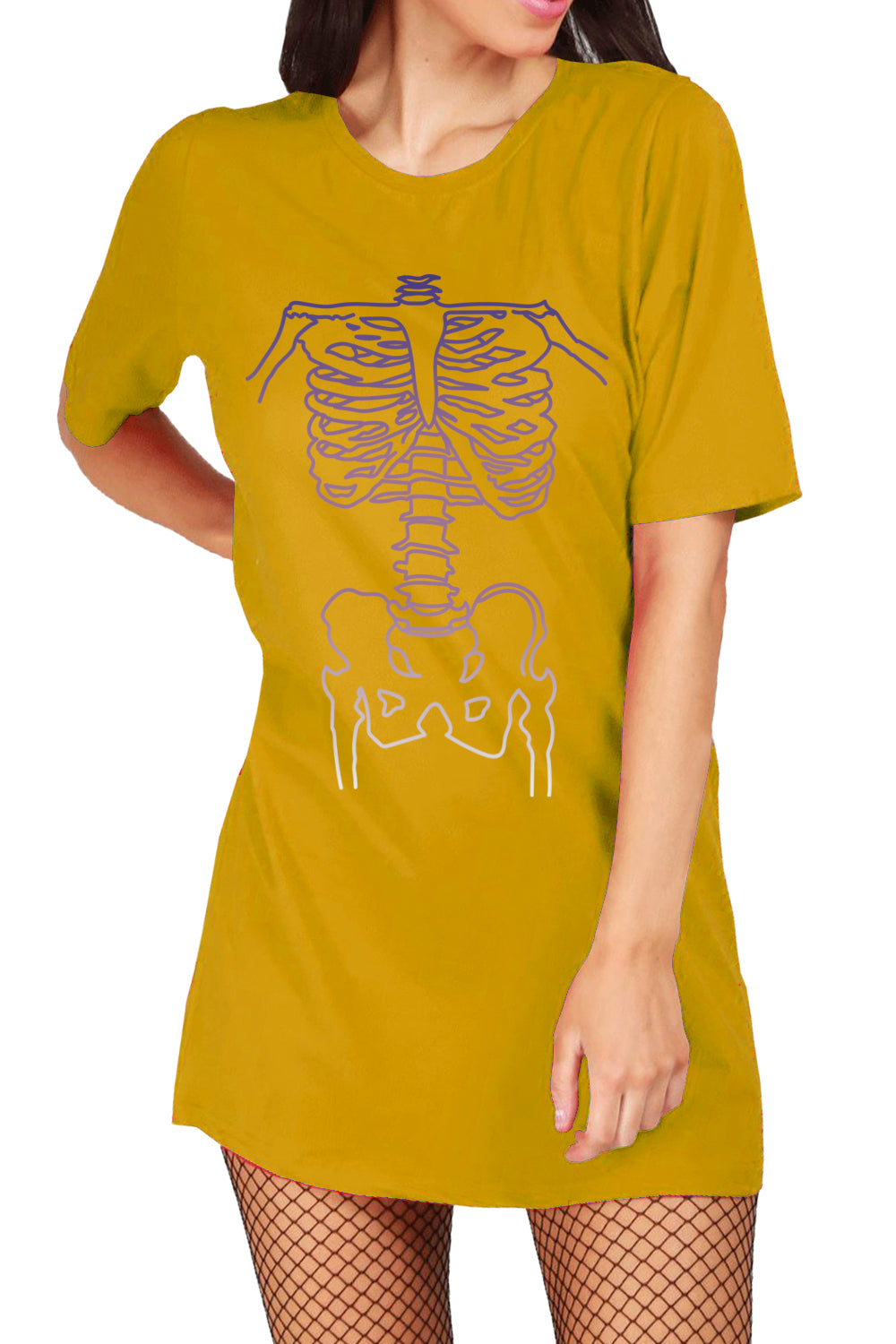 Clare X-Ray Skeleton Bone Tunic T Shirt Dress