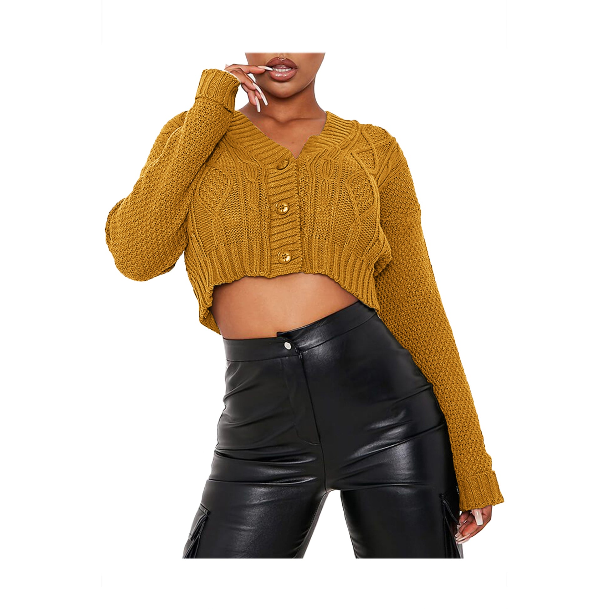 Emily Long Sleeve Cropped Knitted Jumper