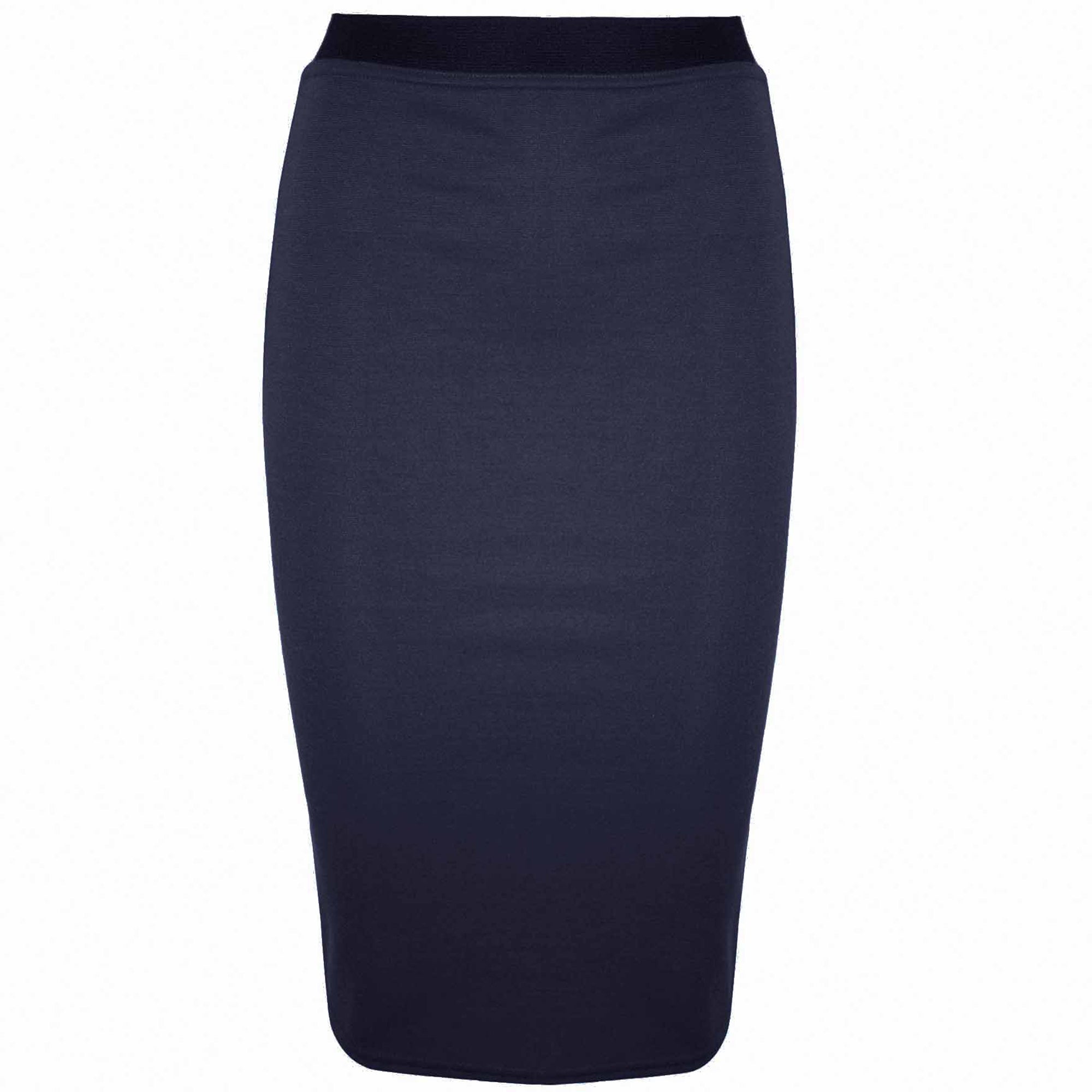 Mia Plain Stretchy Bodycon Midi Skirt