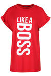 Alani  Like A Boss Slogan Print Oversized Tshirt - bejealous-com