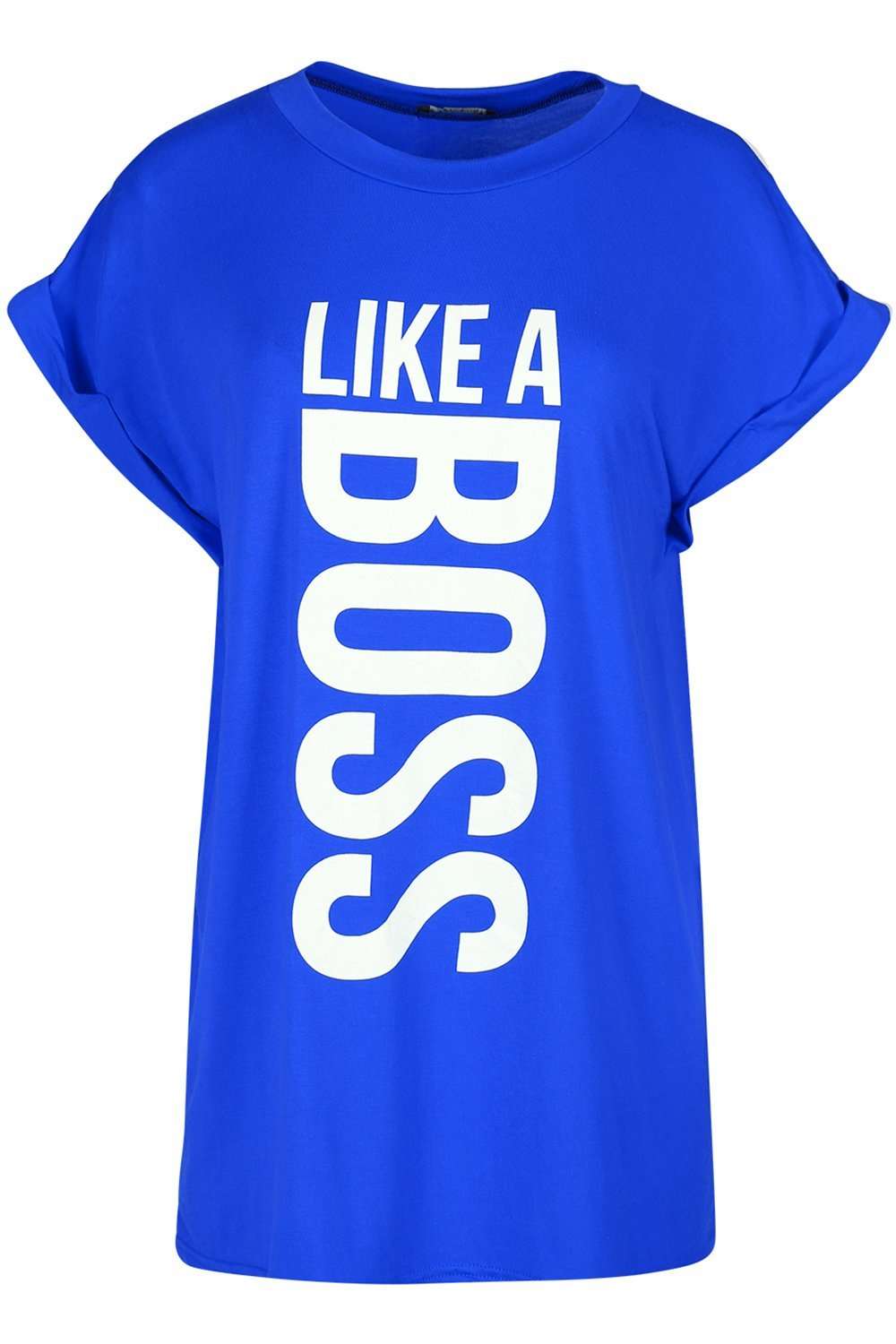 Alani  Like A Boss Slogan Print Oversized Tshirt - bejealous-com