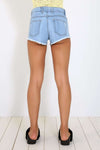 Alice High Waist Frayed Hem Denim Shorts - bejealous-com