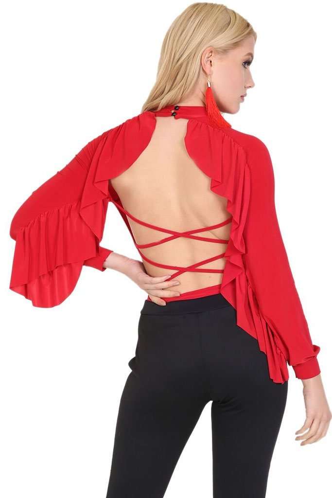 Alice Strappy Open Back Long Sleeve Bodysuit - bejealous-com