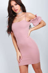 Alice Strappy Ruffle Sleeve Bodycon Dress - bejealous-com