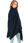 Alissia Roll Neck Oversized Knitted Poncho - bejealous-com