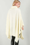 Alissia Roll Neck Oversized Knitted Poncho - bejealous-com