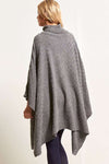 Alissia Roll Neck Oversized Knitted Poncho - bejealous-com