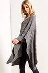 Alissia Roll Neck Oversized Knitted Poncho - bejealous-com