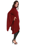 Alissia Roll Neck Oversized Knitted Poncho - bejealous-com