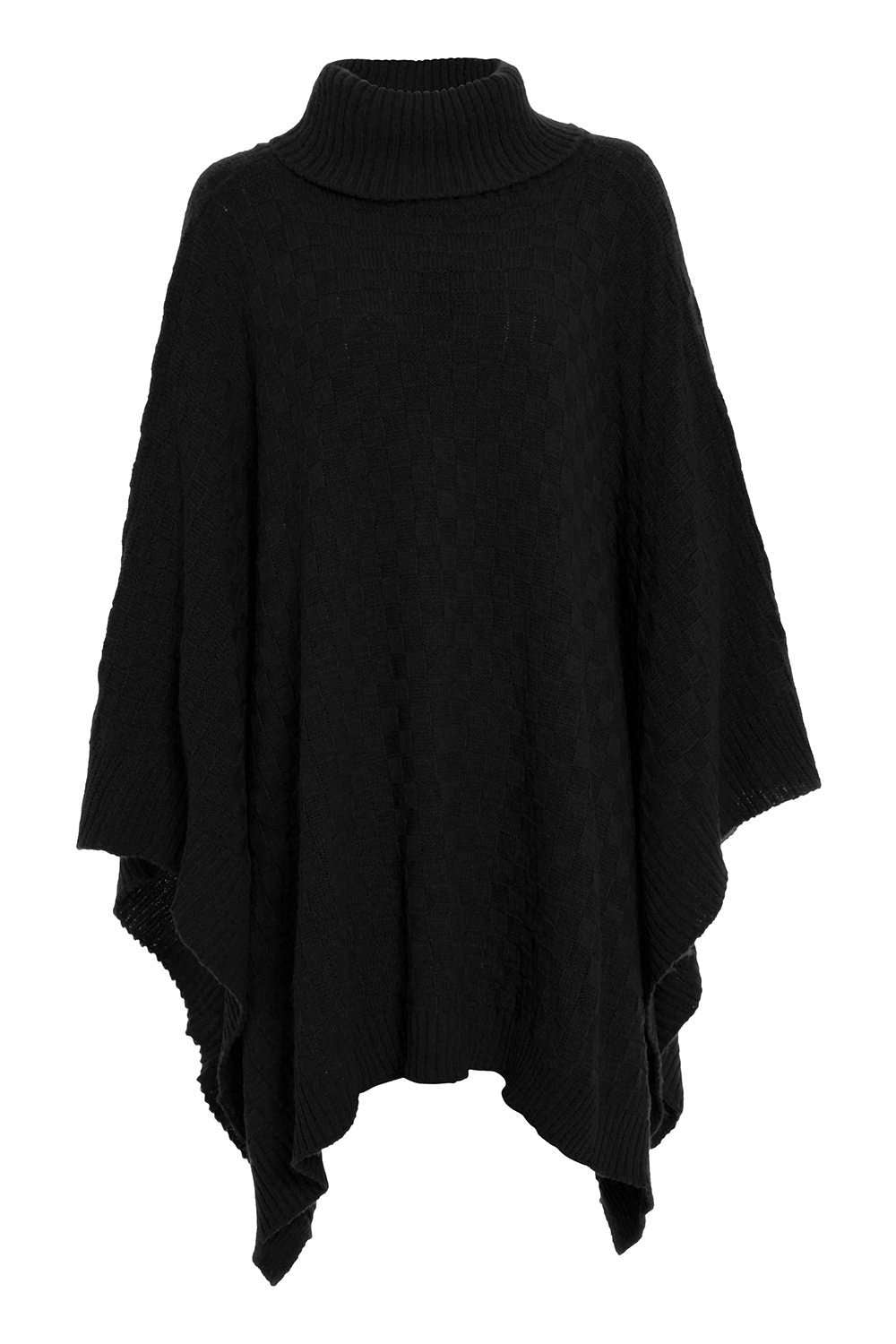 Alissia Roll Neck Oversized Knitted Poncho - bejealous-com