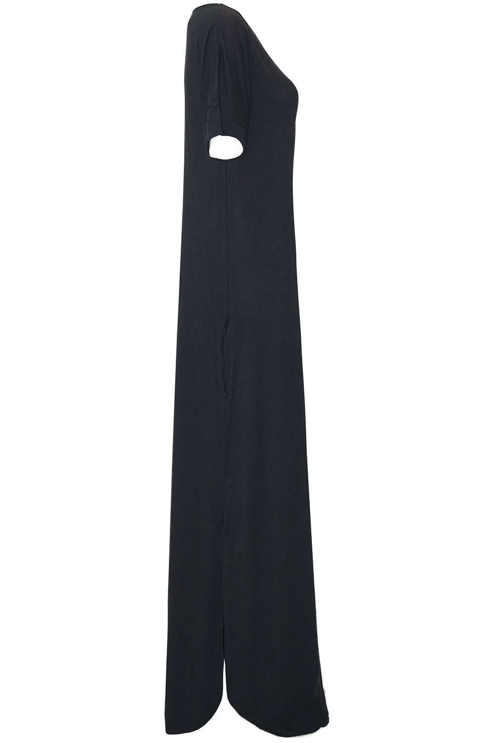 Amanda Curved Hem Basic Jersey Maxi Dress - bejealous-com