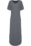Amanda Curved Hem Basic Jersey Maxi Dress - bejealous-com