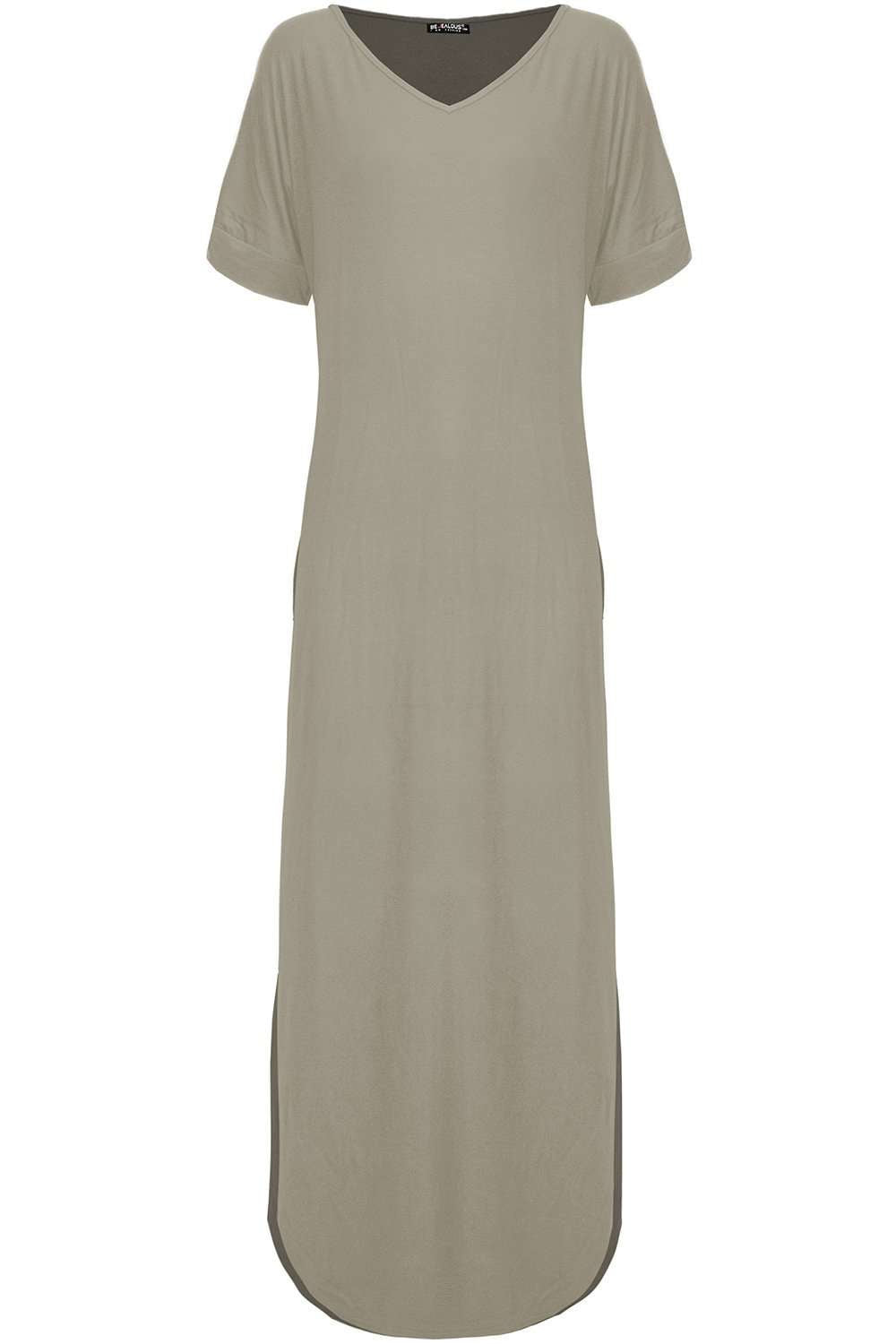 Amanda Curved Hem Basic Jersey Maxi Dress - bejealous-com
