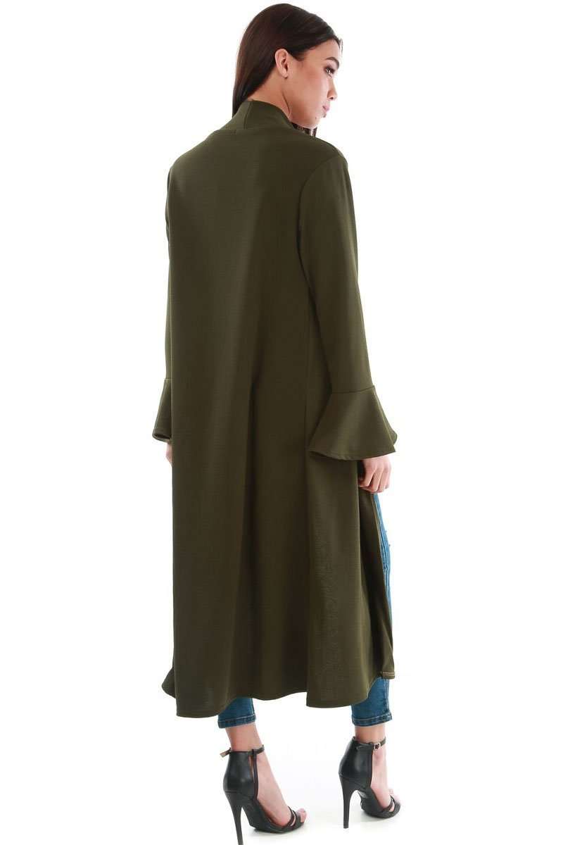 Amber Frill Sleeve Midi Trench Jacket - bejealous-com