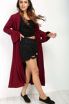 Amber Frill Trim Long Sleeve Maxi Jacket - bejealous-com